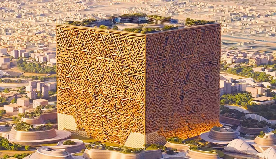 Arabia Saudí impulsa megaproyecto Mukaab: el gigantesco cubo autosostenible de 400 metros